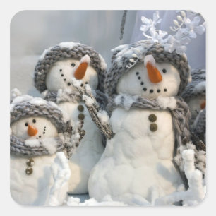 Snowman Christmas Square Sticker