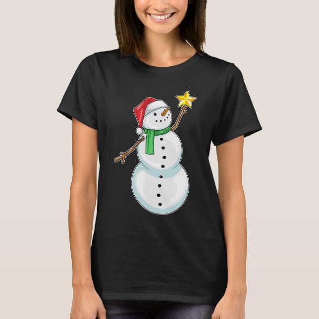 Snowman Christmas Star T-Shirt (Front)