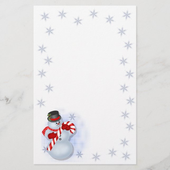 Snowman Christmas Stationery (Front)