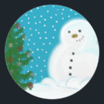 Snowman Christmas Sticker<br><div class="desc">Seal your important Cards,  or add a little fun to a gift with these fun Snowman Stickers! Add text,  personalise them how you like!</div>