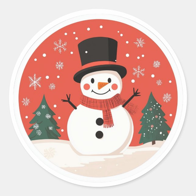 Snowman Christmas Sticker | Festive Winter Sticker (Front)