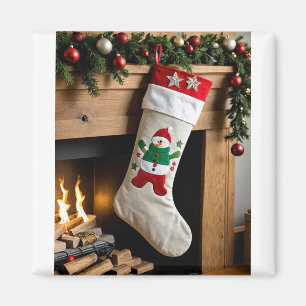 Snowman Christmas stocking Magnet