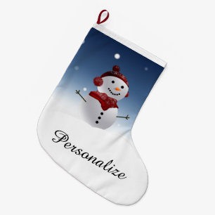 Snowman Christmas Stocking - Personalised Name
