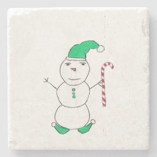 Snowman Christmas Stone Coaster