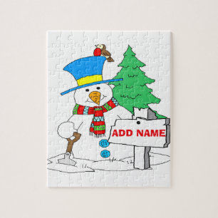 Snowman Christmas style Jigsaw Puzzle