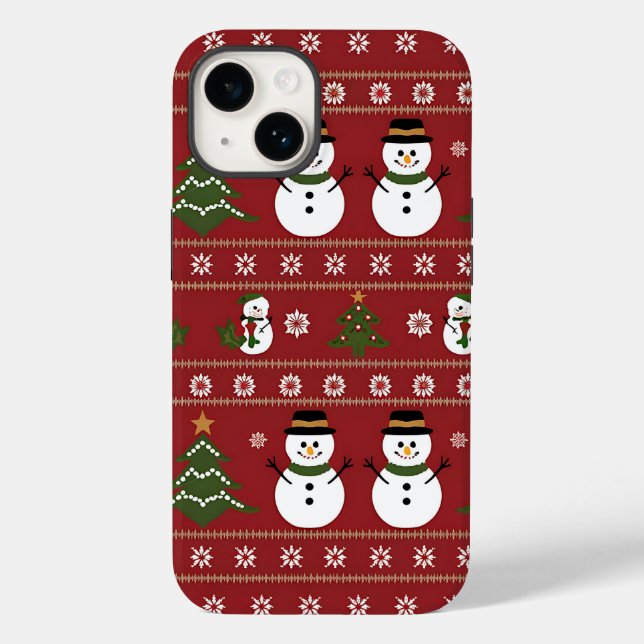 Snowman Christmas Tee Holiday Winter Sweater Style Case-Mate iPhone Case (Back)