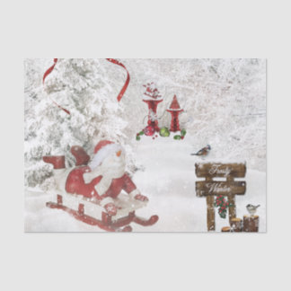 Snowman Christmas Tissue Snow Globe holly sled Tissue Paper