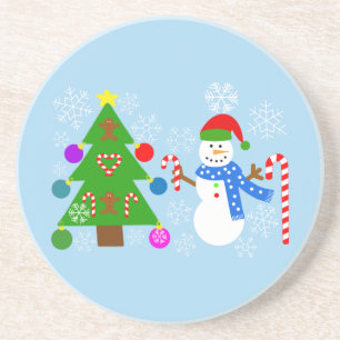 Snowman & Christmas Tree #2 Coaster