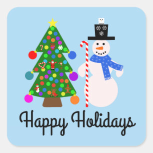 Snowman & Christmas Tree #3-2 Stickers