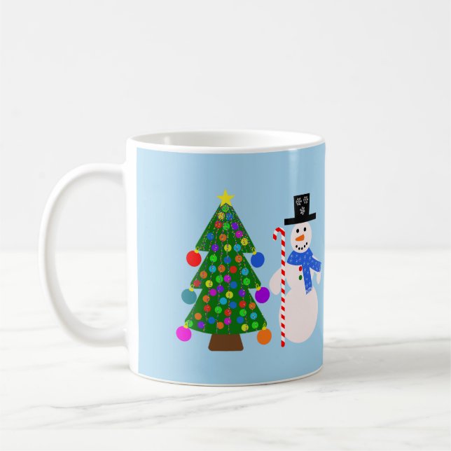 Snowman & Christmas Tree #4 Mug (Left)