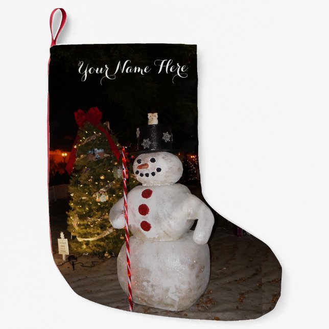 Snowman & Christmas Tree Christmas Stocking (Front)