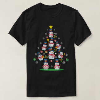 Snowman Christmas Tree Holiday Design T-Shirt