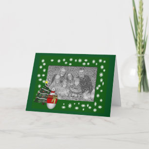 Snowman Christmas Tree Holiday Photo Card