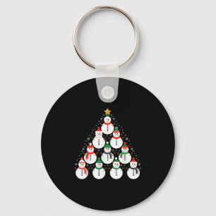 Snowman Christmas Tree Lights Santa Hat Family Xma Key Ring