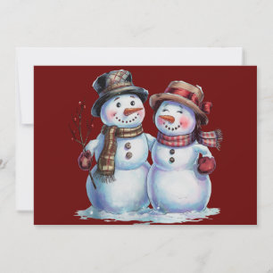 Snowman Christmas Vintage Holiday Card