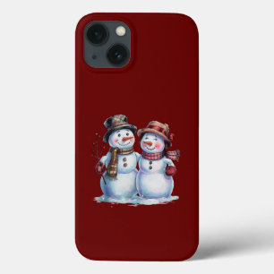 Snowman Christmas Vintage Holiday iPhone 13 Case