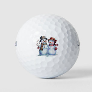 Snowman Christmas Vintage Holiday Golf Balls