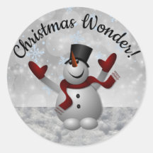 Snowman Christmas Wonder With Glitter Snowflakes
