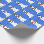 Snowman Christmas Wrapping Paper<br><div class="desc">A happy snowman makes up this fun Christmas wrapping paper. Customisable so you can add your own text and change the background colour. Bring in the holidays with this cute festive design.</div>