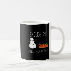 Snowman Cking Nose. Funny Christmas Pun. Boys Men  Coffee Mug
