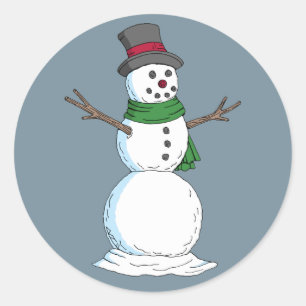 Snowman Classic Round Sticker