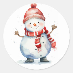 Snowman Classic Round Sticker