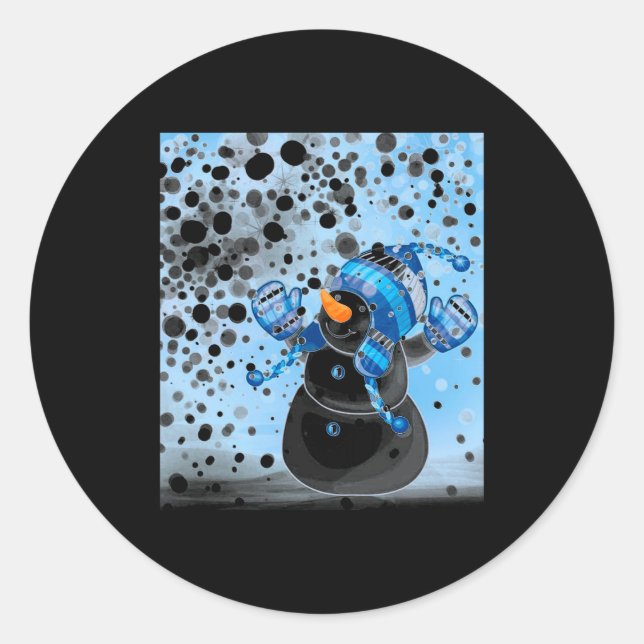 Snowman  classic round sticker (Front)