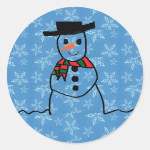 Snowman Classic Round Sticker