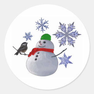 Snowman Classic Round Sticker