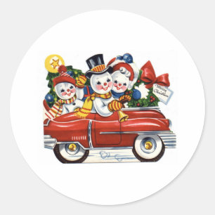 Snowman Classic Round Sticker