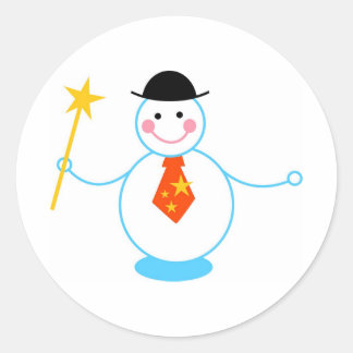 Snowman Classic Round Sticker