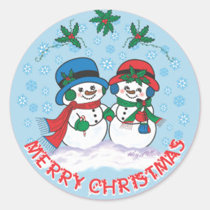 Snowman Classic Round Sticker