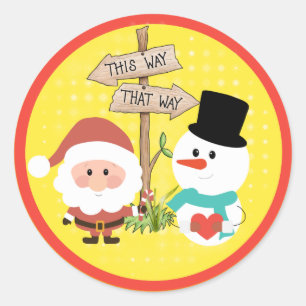 Snowman Classic Round Sticker