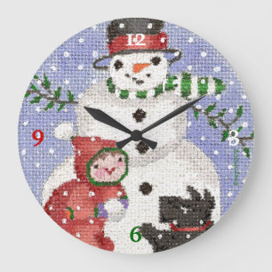 Snowman clock