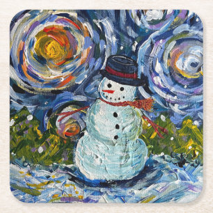 Snowman coasters set