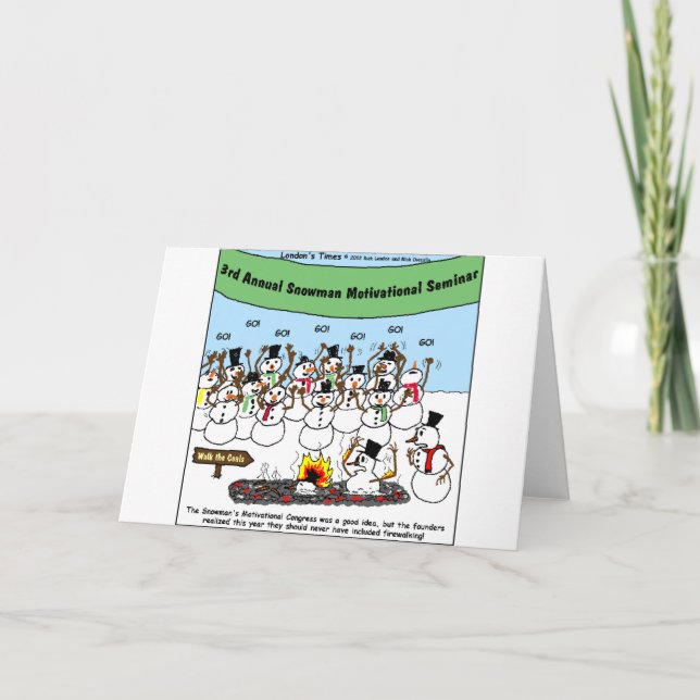 Snowman Convention Funny Christmas Gifts & Tees Holiday Card (Front)