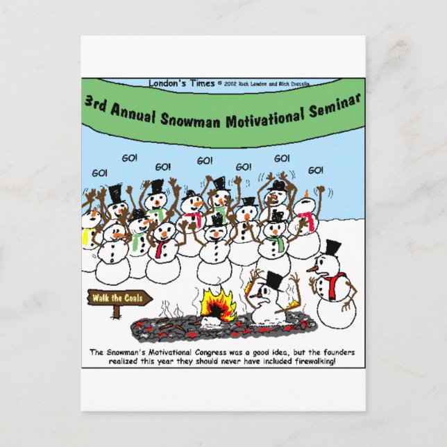Snowman Convention Funny Christmas Gifts & Tees Holiday Postcard (Front)