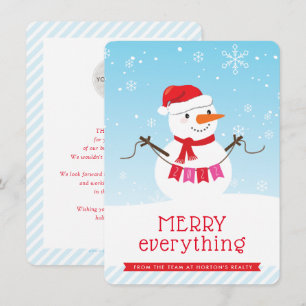 SNOWMAN CORPORATE HOLIDAY cute snow business Invitation