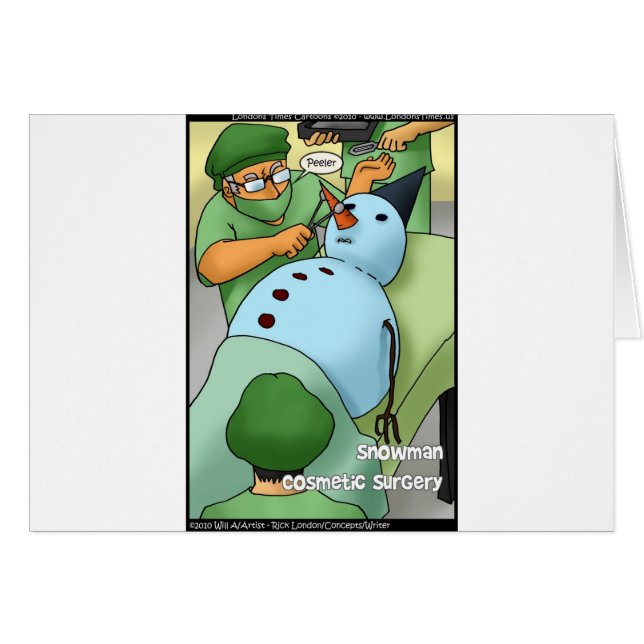 Snowman Cosmetic Surgery Funny Gifts Tees Cards (Front Horizontal)