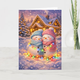 Snowman couple card