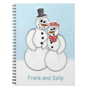 Snowman Couple Customisable Notebook