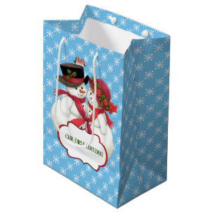 Snowman Couple, First Christmas Medium Gift Bag