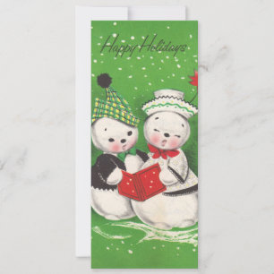 Snowman Couple Flat Christmas Card