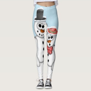 Snowman Couple Leggings
