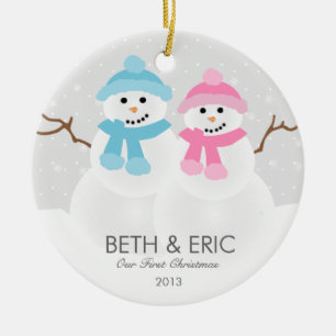 Snowman Couple Ornament