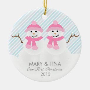 Snowman Couple Ornament