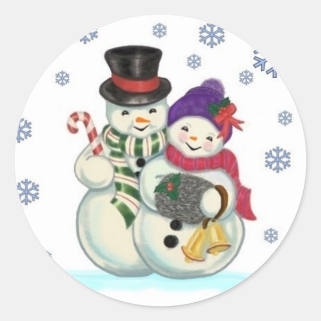 Snowman couple sticker (Front)