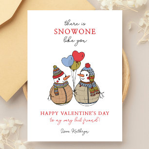 Snowman Couple Sweet Valentine's Day Holiday Card
