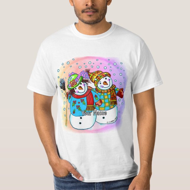 Snowman Couple  T-Shirt (Front)
