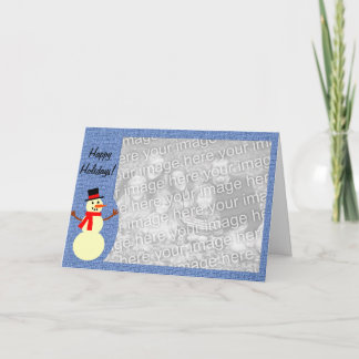 Snowman custom photo card